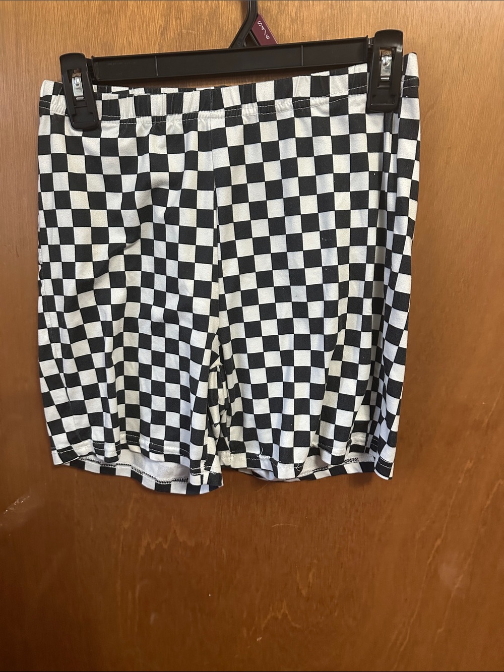 SHEIN Black & White Checkered Bike Shorts